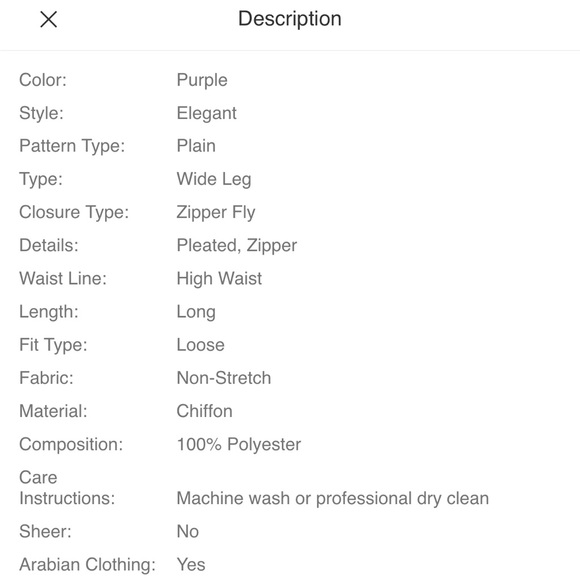 Shein Wide Leg Pleated Pants - Picture 5 of 5